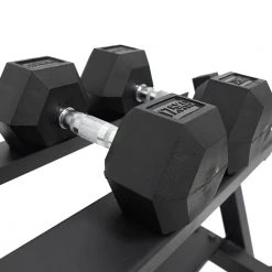 Force USA Strength 1-20kg Rubber Hex Dumbbell & 3 Tier Rack Package