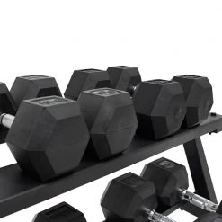 Force USA Strength 1-20kg Rubber Hex Dumbbell & 3 Tier Rack Package
