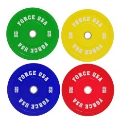 In Stock Force USA Pro Grade Coloured Bumper Plates (Sold Individually)