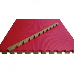 Gym Flooring Morgan Tatami Jigsaw Interlocking Floor Mats 4cm - Olive Green/Red