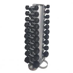 Force USA 1-10kg Rubber Hexagonal Dumbbell Set W/ Rack In Stock