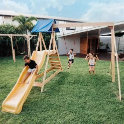 WonderFit Kids Swing Set With Climbing Frame In Stock