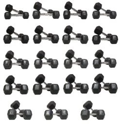 Morgan Rubber Hex Dumbbells (Sold Individually)